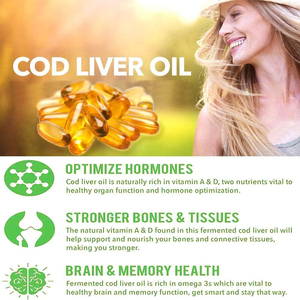 Vitaminas de ALTA CALIDAD y aceite de hígado de bacalao y EPA y DHA en cápsulas blandas. Apoya la salud del corazón, la función cerebral y MEJORAN LA INMUNITAD. - Product Image 2