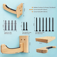 Supports muraux en bois pour planches de surf, support mural pour planches de surf, fonctionnant également comme support pour shortboard, skimboard et longboard