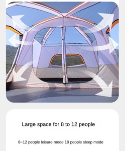 Tente de camping imperméable à double couche en tissu polyester 210D, tente familiale pour le camping, la randonnée et les voyages - Product Image 4