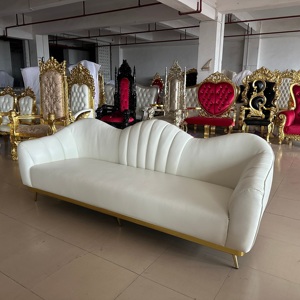 Precio de fábrica estilo moderno blanco <span class=keywords><strong>reina</strong></span> y Rey asiento de amor boda Hotel escenario sofá evento decoración banquete área de descanso - Product Image 2