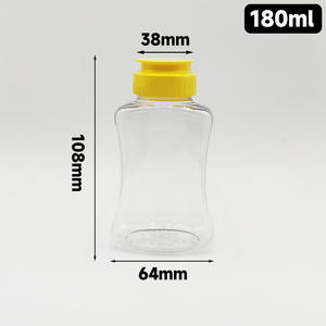 Botella de Plástico PET Transparente Desechable de 180 ml, Apta para Alimentos, con Diseño de Tapa Abatible para Miel, Jarabe de Pera y Porciones - Product Image 6