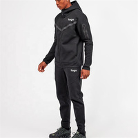 Survêtement de sport tendance en molleton technique de coton zippé, idéal pour la course et la gym, vente en gros, marque privée