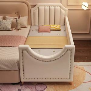 Letto singolo in legno massello JINS con bordo imbottito, grande, con sponda di protezione per bambini, <span class=keywords><strong>lettino</strong></span> per neonati e bambini piccoli, combinabile - Product Image 5