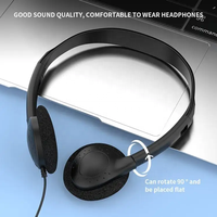 Headphone Kabel Type-C MOQ Rendah, On-Ear, Tahan Air IPX-4, Kabel 1.2M, Tanpa Peredam Kebisingan, untuk Sekolah