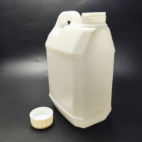 Bidon carré épais en PEHD de 5 L avec bouchon à vis et impression sérigraphiée blanche pour le stockage d'essence, de solutions de soin de la peau, de vin et autres liquides