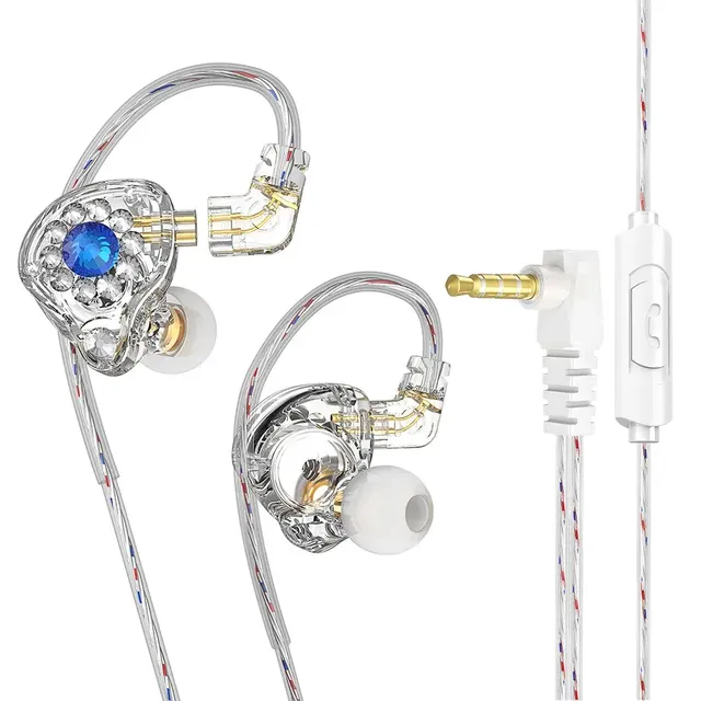 Q3 Pro Diamond HiFi Stereo Sound 0.78mm 2Pin Detachable Wired Microphone Live Music In-Ear Earbuds Monitor Earphones Headphones