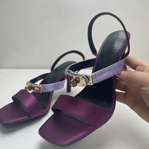 Scarpe donna moda estate tacco alto 2025 all'ingrosso pantofola Sexy per feste di matrimonio all'aperto punta aperta da sposa con tacchi sottili - Product Image 5