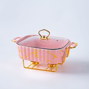 <span class=keywords><strong>Cazuela</strong></span> de Cerámica con Patrón de Mármol y Tapa de Vidrio, Rectangular, para <span class=keywords><strong>Horno</strong></span> y Cocina - Product Image 6
