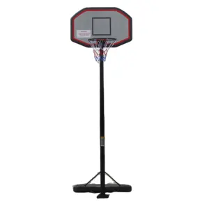 IUNNDS Stand basket 10 kaki, dudukan basket dengan dasar, sistem Hoop basket portabel dapat disesuaikan