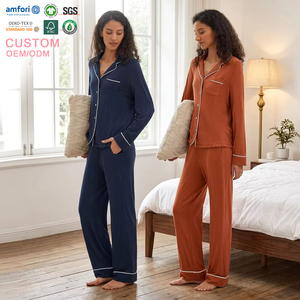 <span class=keywords><strong>Pigiama</strong></span> in <span class=keywords><strong>Cotone</strong></span> di Bambù per Donne, Abbigliamento da Casa Organico, Sleepwear in Tinta Unita, Set <span class=keywords><strong>Pigiama</strong></span> Ecologico Personalizzato per Donne - Product Image 1