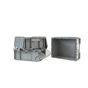 Wholesale Heavy Duty Plastic <strong>Storage</strong> <strong>Crates</strong> Attached Hinged Lid Big Discount Stackable Turnover Boxes Logistics <strong>Crate</strong> <strong>Folding</strong> - Product Image 5