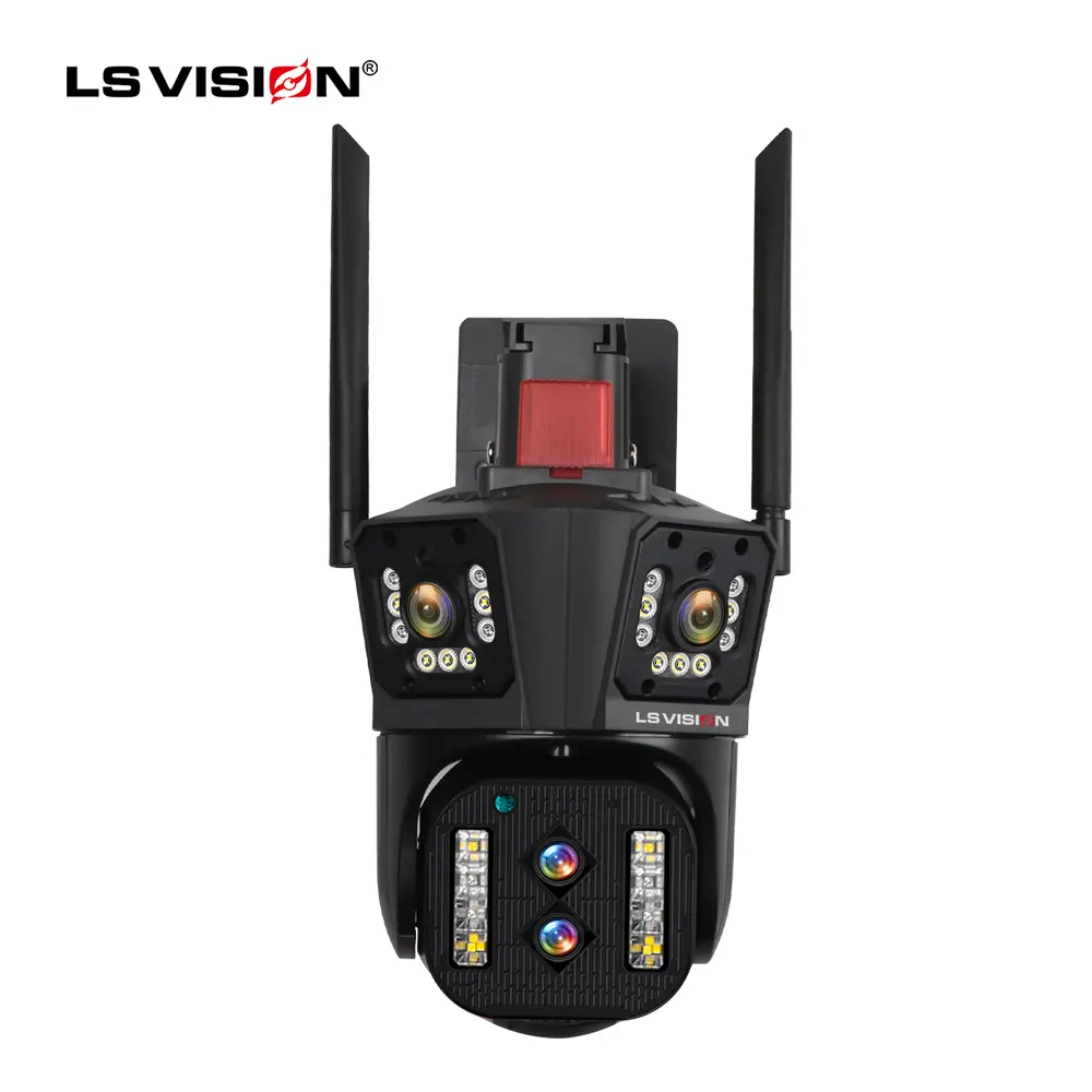 LS VISION 8K Outdoor 10X Optical Zoom Surveillance Cctv WIFI Security Camera Audio Ptz Four lenses three screens network camera
