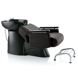 Sillón de Lavado de Cabello de Cuero Semi-Reclinable de Estilo Americano Moderno y Lujoso para Uso Comercial en Salones de Belleza y Peluquerías - Product Image 1