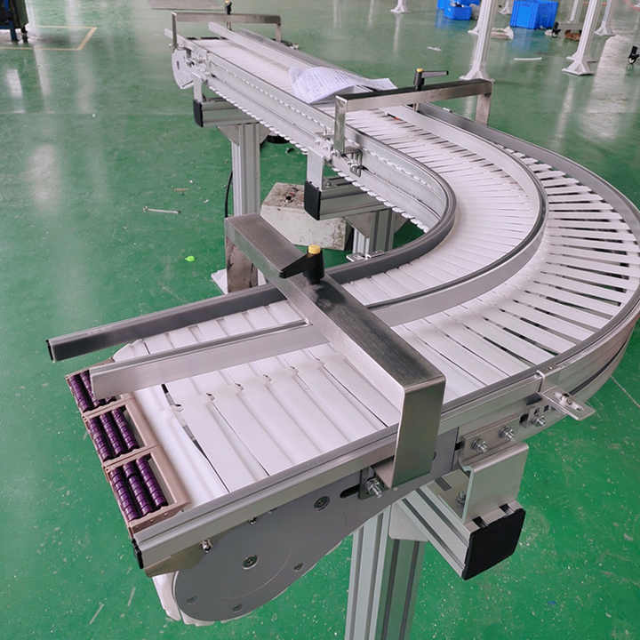 paddle conveyor belt 90 degree belt turning machine drum line Ushaped