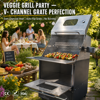 Barbecue TOSHINE Caja China, multi-usage, en acier inoxydable, robuste, au charbon de bois, haut de gamme, personnalisable OEM