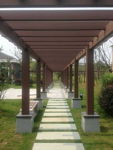 Pérgola de Diseño Personalizado con Estructura de Hierro Revestida de Vinilo WPC Ecológico, Resistente a los Rayos UV y al Agua, para Jardín - Product Image 5