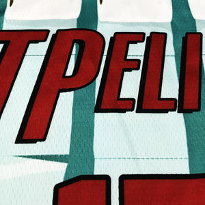 Vêtements de basket-ball unisexes en gros, nouveau design, impression par sublimation personnalisée, bleu, séchage rapide, réversible, respirant, chemises et hauts uniformes - Product Image 4