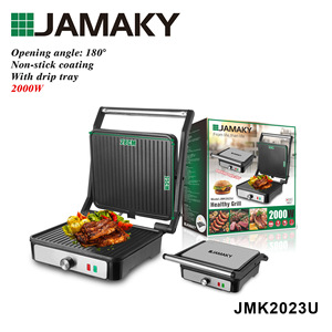 JAMAKY Electric <b>Grill</b> 28CM x 26CM Non-Stick 2000W Health <b>Grill</b> For Home Camping Outdoor Use - Product Image 1
