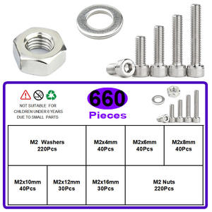 Kit de vis à tête hexagonale à six pans creux plat à tête hexagonale capuchon vis plus longues vis hexagonales écrous Kits d'assortiment kit assorti de fixation - Product Image 2