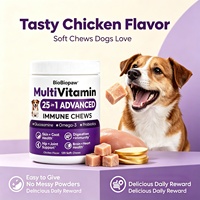 Complément multivitaminé 25-en-1 pour chiens sous forme de bouchées molles avec glucosamine, chondroïtine, MSM, oméga-3 et probiotiques pour la peau, le pelage, la digestion et le soutien immunitaire