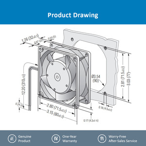 Ventilateur axial haute vitesse 80 mm 24 V CC ebm-papst 8314HU pour équipement industriel - Product Image 3