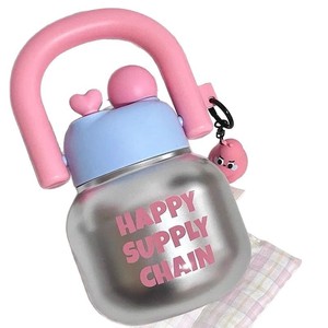 Happy Supply Chain Water Bottle 500Ml Bpa Free Portable Travel Cup For Women With Straw - Product Image 5
