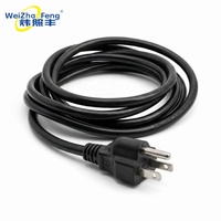 Câble d'alimentation américain homologué UL, cordon de 3 broches, câble isolé en PVC, cordon d'alimentation CA, fabricant OEM ODM personnalisé