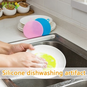 Multipurpose Silicone Sponges Kitchen <b>Scrub</b> <b>Brush</b> for Dish Pot and Veggies Fruit Non Stick Dish Washing <b>Brush</b> - Product Image 5