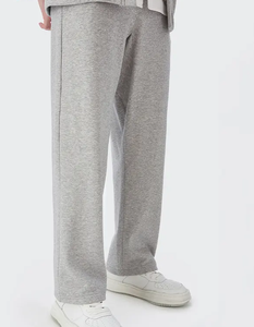 Pantaloni Sportivi Pesanti a Gamba Dritta, Personalizzabili, Larghi, Classici, Grigi, in Cotone, Oversize, Joggers da Uomo - Product Image 1