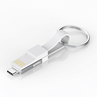 Ucuz fiyat fabrika 3 in 1 mikro Usb tip C tipi C hızlı şarj kablosu taşınabilir çok anahtarlık kısa veri kablosu kablosu