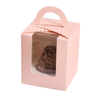 Custom di lusso a foro singolo Cupcake imballaggio in carta scatola di cartone Logo scatola pacchetto Cupcake scatola e imballaggio