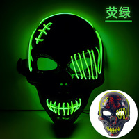 Masque de pirate à un œil en plastique respirant et réutilisable, avec LED lumineuses et design sanglant d'horreur, idéal pour Halloween et Pâques - Vente Flash