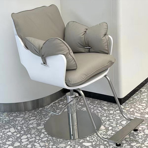 Modern White Barber Chair Hydraulic Salon Styling Chair Padded Cushion <b>Armchair</b> for Beauty Studio - Product Image 1