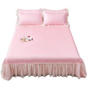 Nantong 공장 공주 레이스 침구 세트 베개 케이스 냉각 시트 침대 스커트 장식 침대 시트 온라인 - Product Image 1
