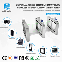 Portillon de sécurité ACS AUTO pour entrée de métro avec lecteur RFID, code QR, reconnaissance faciale, en acier inoxydable et moteur sans balais
