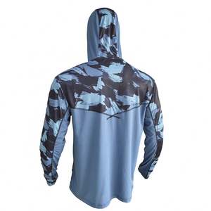 Desain Baru Kaos Pria HUK UPF 50+ dengan Tudung dan Pelindung Wajah untuk Memancing dan Berburu - Product Image 2