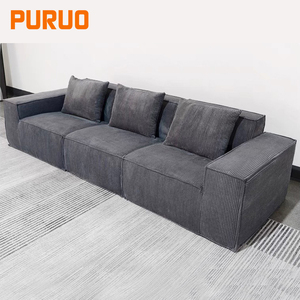 Juego de Sofás Minimalistas de Diseño <span class=keywords><strong>Italiano</strong></span> PURUO, Tela Escarchada, Muebles de Sala de Estar, Extensible, Giratorio, de Madera, para Apartamentos - Product Image 4