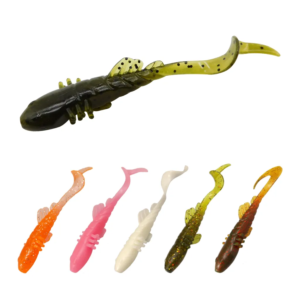 Curly Tail Perch Worm Soft Jelly Fishing Tackle Lure Bait Jig Head 12.5cm 5.5g 