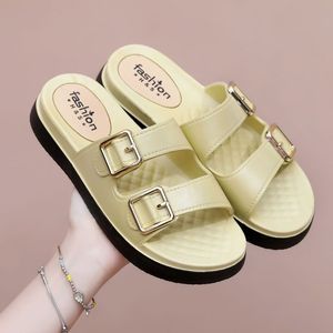 Kadın PVC moda açık yaz plaj sandaletleri kalın taban kaymaz slaytlar terlik kadınlar ve bayanlar için toptan - Product Image 3