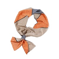 Écharpe fine en polyester unie pour femme, style coréen, polyvalente, longue et étroite, pour le cou ou les cheveux, élégante et carrée