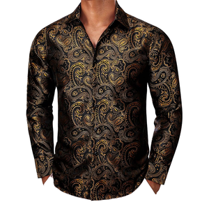 Camisas de Esmoquin para Hombre de Seda Satinada de Lujo, Corte Slim, Casuales, Ecológicas, Transpirables, de Manga Larga, Sin Arrugas, para Primavera - Product Image 1