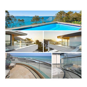 Trong Kho 12-14Mm Phong Cách Hiện Đại Ban Công Kính Lan can Nhôm Hệ Thống Hồ Sơ Với LED Phổ Biến Trong Thị Trường Châu Âu - Product Image 4