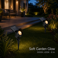 Projecteur solaire intégré noir en gros pour jardins, arbres et allées, LED 3000K 6lm, panneau 46x40mm, batterie AA Ni-MH