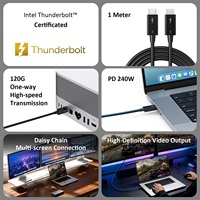 Cable USB-C Thunderbolt 5 de 120 Gbps y 240 W PD con Video 16K, E-Marker y Conexión en Cadena para MacBook, Laptop, Teléfono, Base y SSD