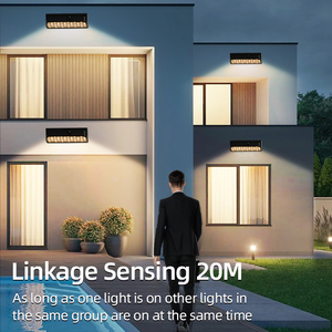 Đèn tường ngoài trời chạy bằng năng lượng mặt trời được thiết kế mới với cảm biến chuyển động, đèn tường LED chống nước cho sân hiên, sân vườn và ban công - Product Image 6