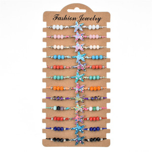 Braccialetto intrecciato di fascini animali della <span class=keywords><strong>tartaruga</strong></span> della boemia 12 pz/set per i gioielli della cavigliera di Yoga della catena della corda regolabile del branello di cristallo del bambino delle donne - Product Image 1