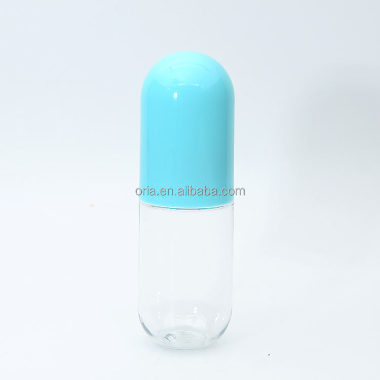 Botella de plástico con spray azul cielo