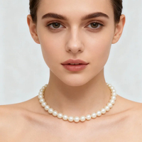 Colliers de bijoux fins européens et américains, collier de perles d'eau douce, bijoux en or platine pour les anniversaires