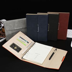 Custom A5 Three-fold Notebook Loose-<b>leaf</b> Binding Replaceable Inner Pages Journal Organizer Business Meeting Gift Notebook Binder - Product Image 3