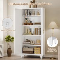 Armoire de rangement haute moderne pliable en métal pour cuisine, entrepôt et bureau à domicile